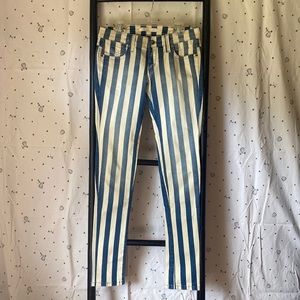 Frankie B. Striped, Denim, Low-rise, Pants